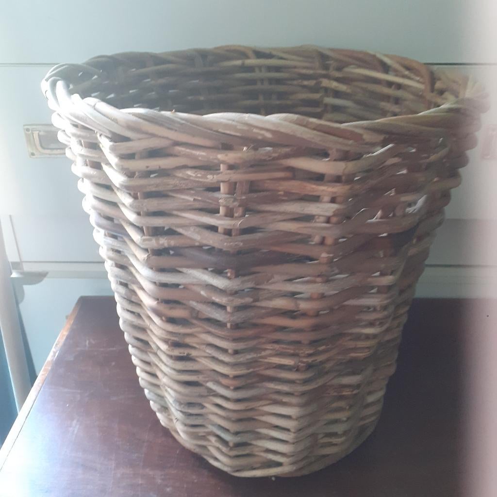 rieten of rotan manden, Huis en Inrichting, Ophalen, Rond, Mand