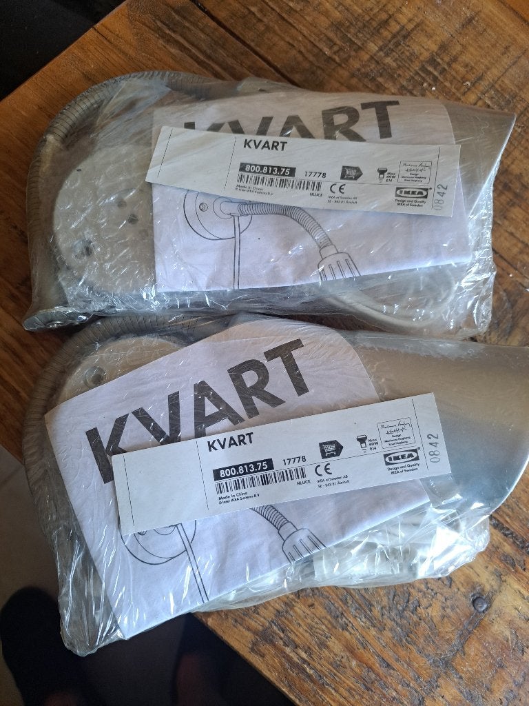 Kvart wand lamp 3x, Ophalen, Nieuw, Metaal