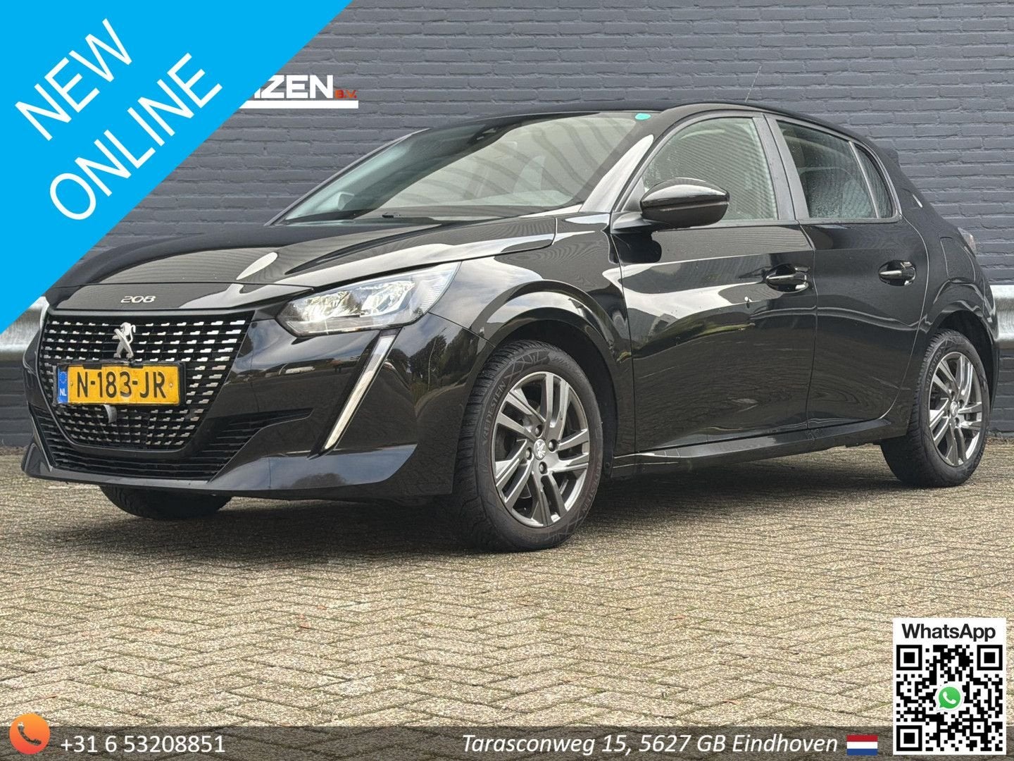 Peugeot 208 1.2 PureTech Blue Lease Active | € 6.500,- NETTO, Zwart, Stadsauto, 122 g/km, Verwarmde buitenspiegels