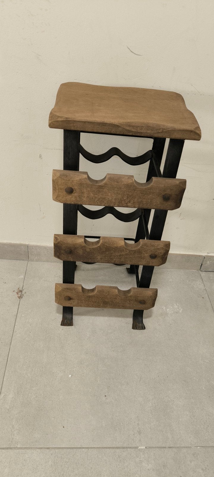 Casier à vin en fer forgé et bois, Maison & Meubles, Enlèvement, Bois