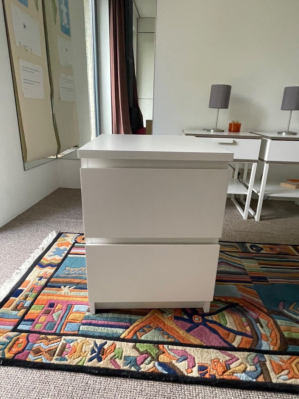 IKEA MALM wit nachtkastje met 2 laden uit 2021, Ophalen, Gebruikt