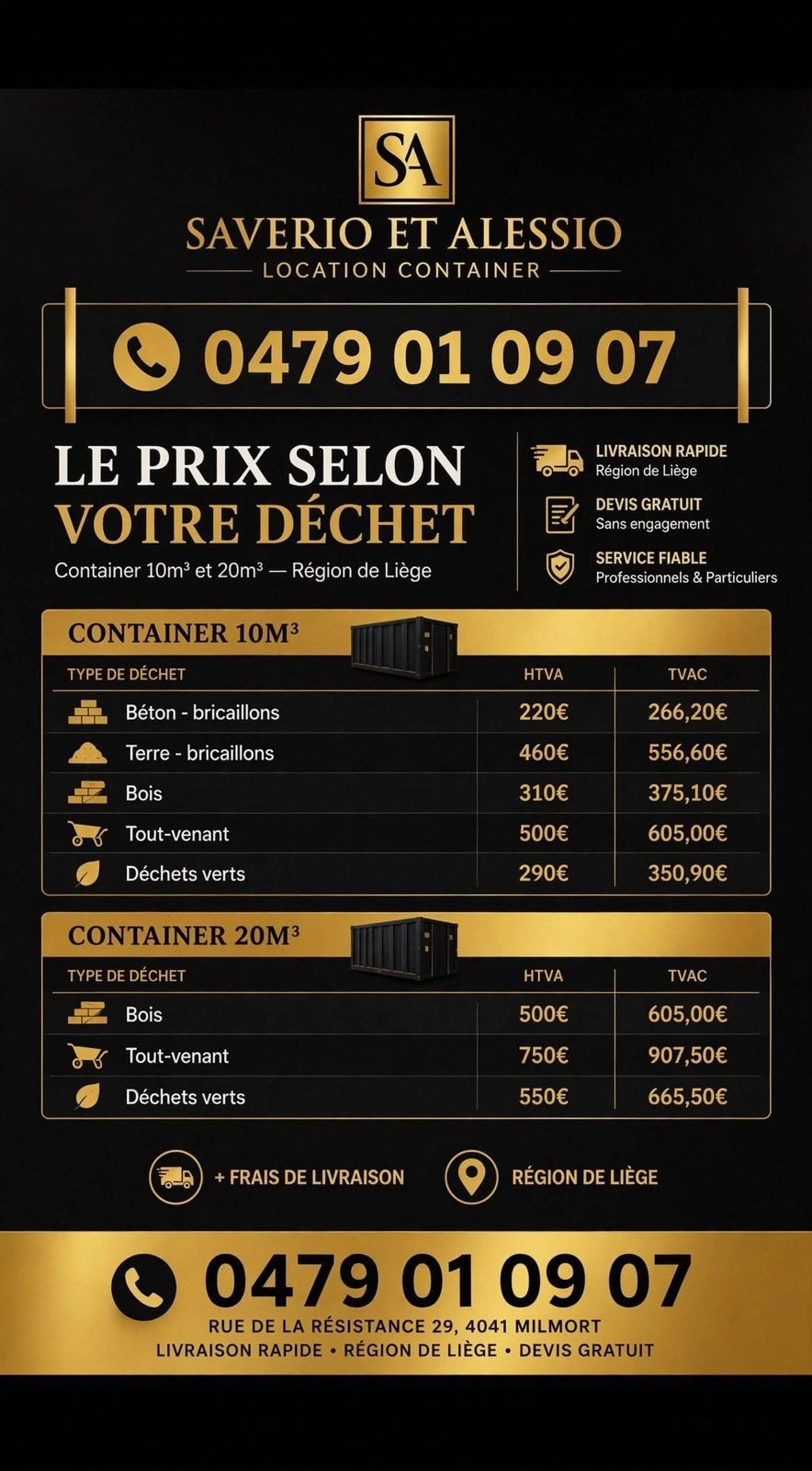 LOCATION CONTAINER, Enlèvement, Utilisé