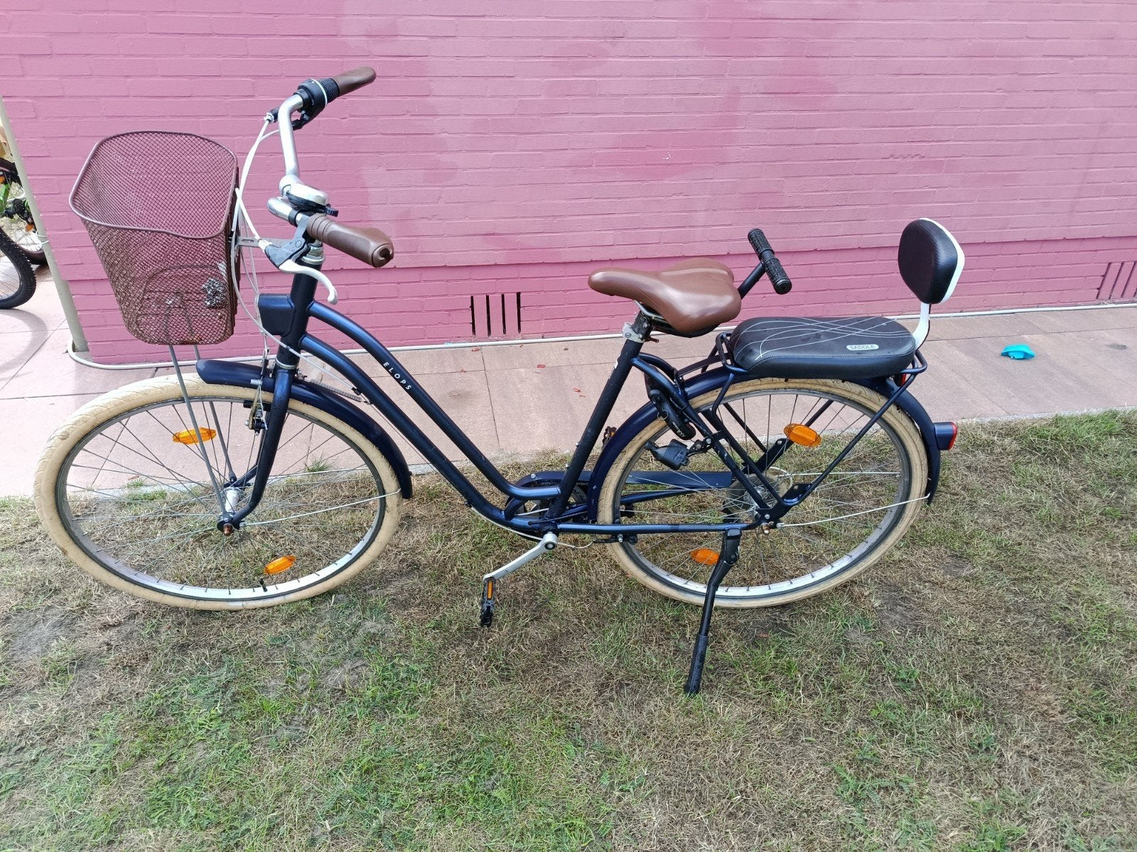 elops stadsfiets met mandje en kinderstoeltje, Enlèvement, 1 siège, Panier