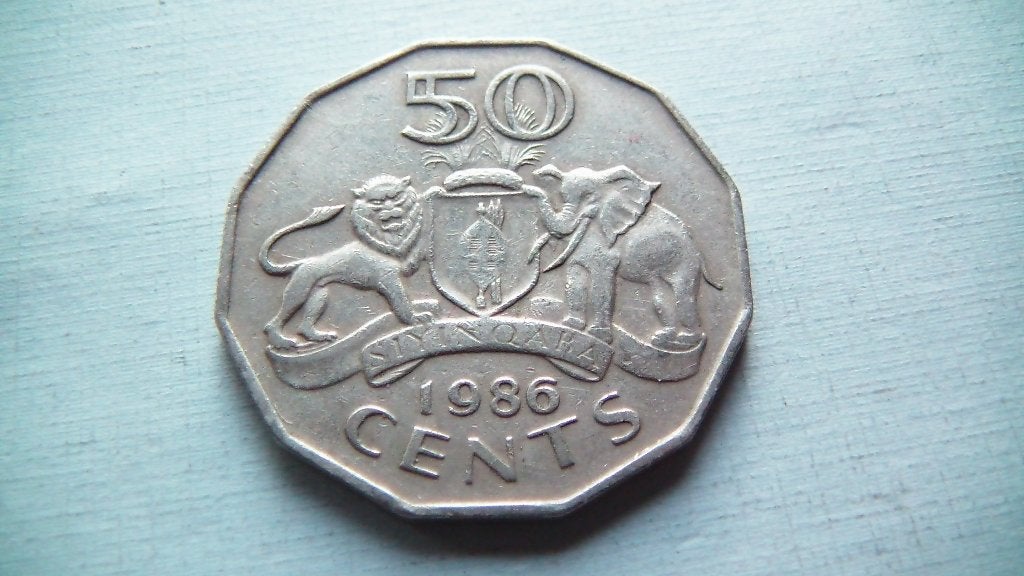 RESERVE ESTC swaziland 50 cents 1986, Enlèvement