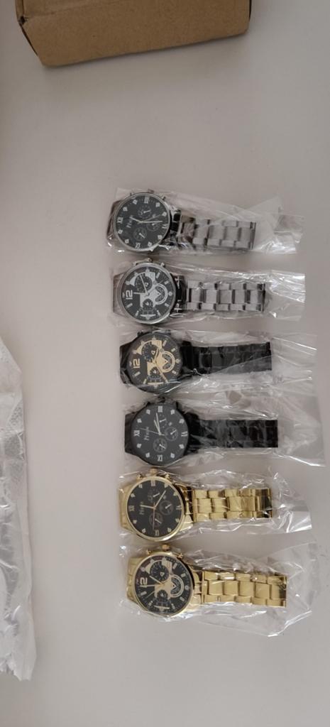 luxe Horloge set voor heren (zes), Handtassen en Accessoires, Horloges | Dames, Polshorloge, Nieuw, Zilver, Ophalen