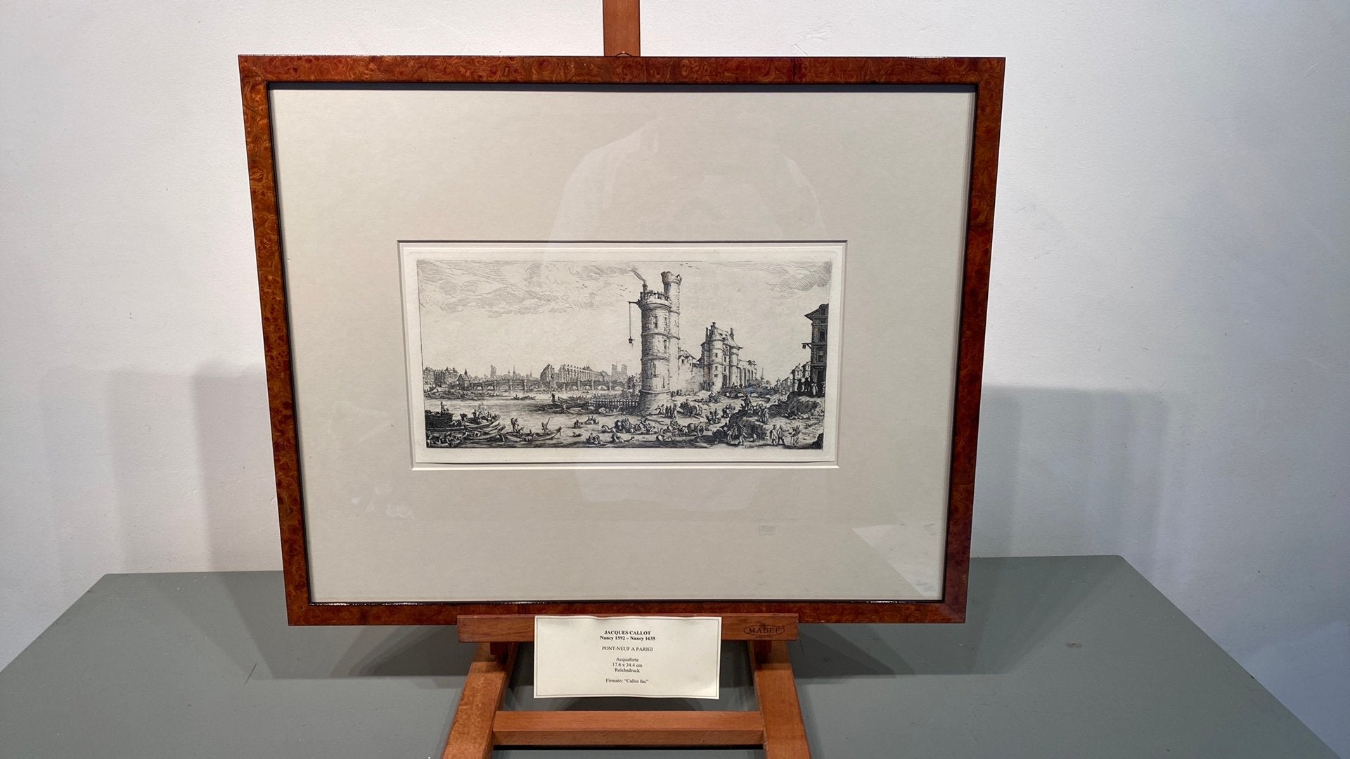 Jacques Callot, Ophalen, 18 cm, Ingelijst, 34 cm
