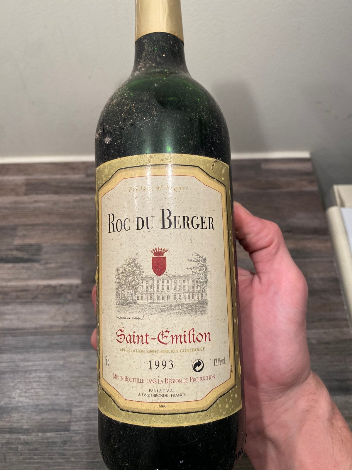 Roc du Berger 1993, Collections, Enlèvement ou Envoi, Pleine, Comme neuf, Vin rouge