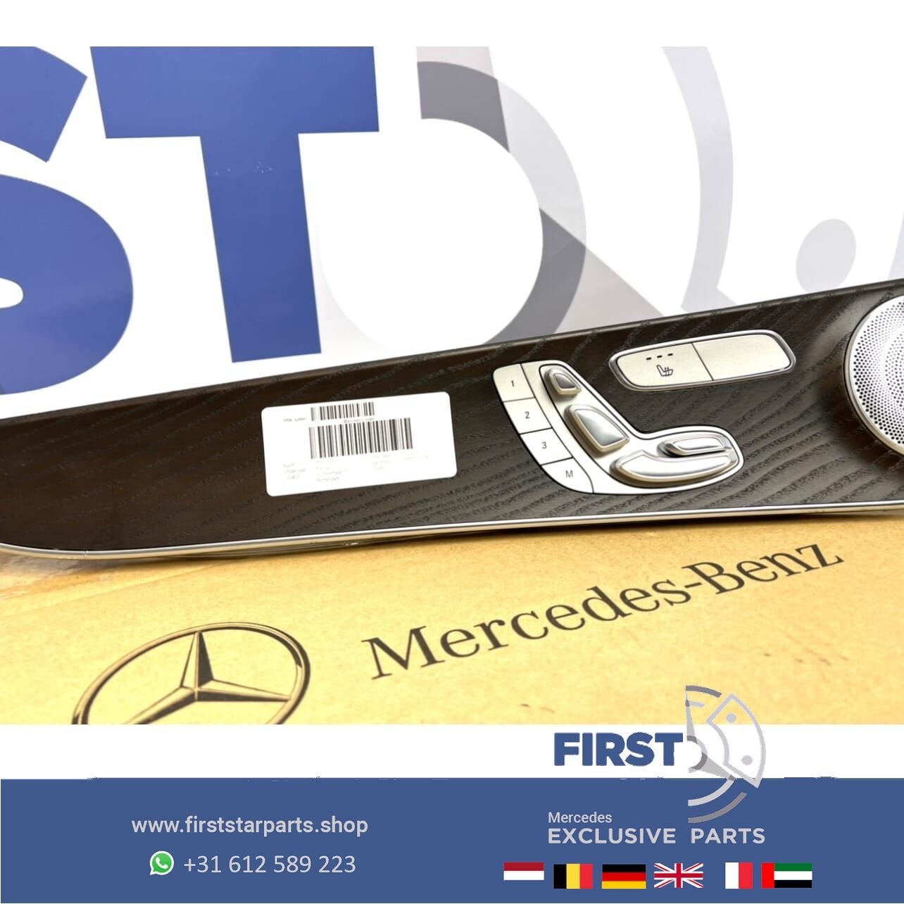 A205 C205 DEURLIJST LINKS HOUT BURMESTER memory Mercedes C K, Utilisé, -, -, Enlèvement ou Envoi