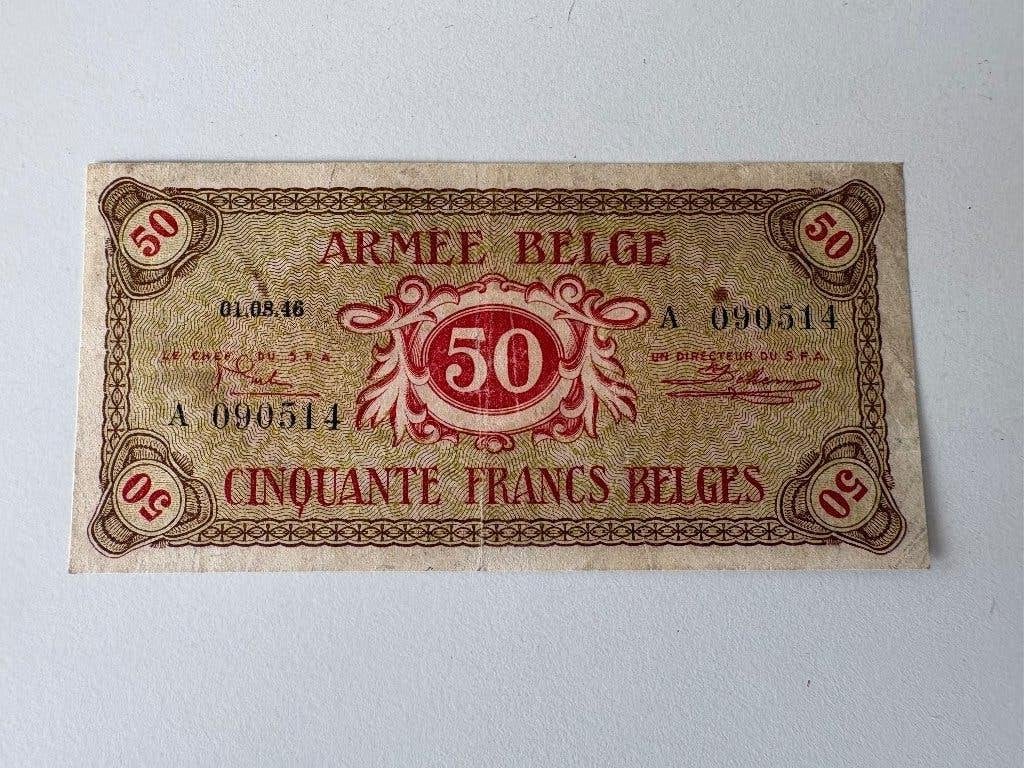 Bankbiljet Belgisch leger 50 Frank, Postzegels en Munten, Bankbiljetten | België, Ophalen of Verzenden, Los biljet