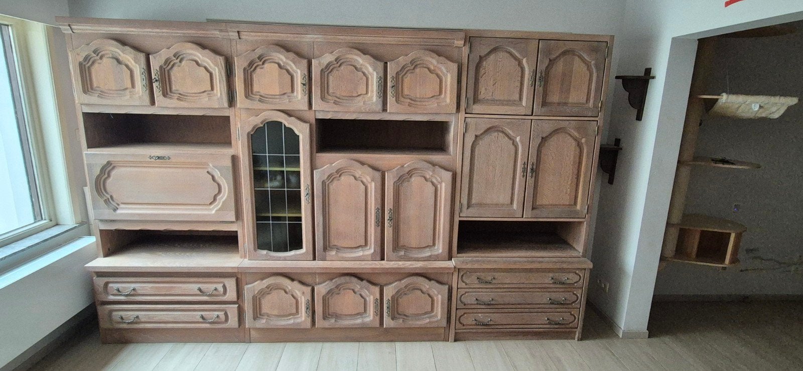 Massief eikenhouten eetkamerset + salontafel, Huis en Inrichting, Kasten | Overige, Ophalen