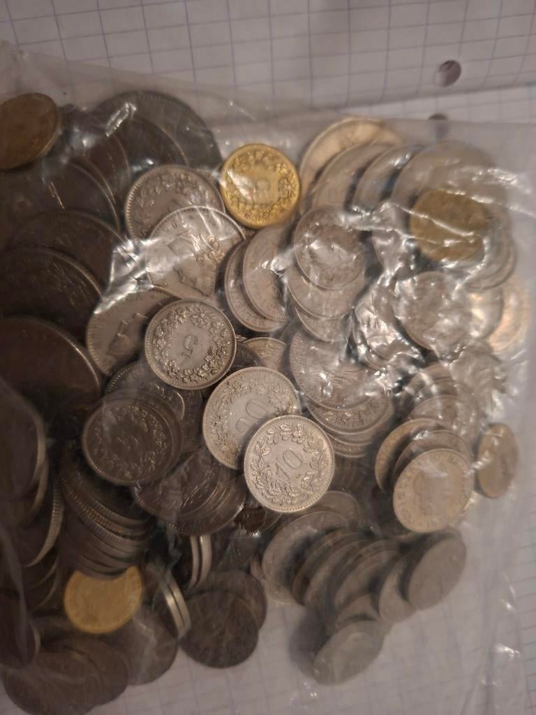 Lot munten uit zwitserland + 120 frank, Postzegels en Munten, Ophalen, Munten