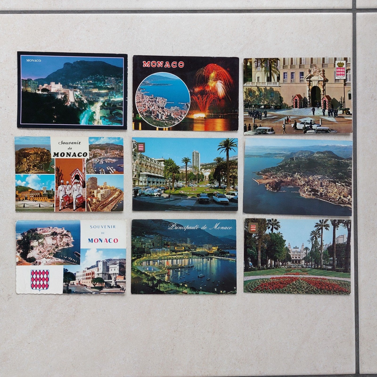 lot van 9 gelopen postkaarten van  Monaco, Verzamelen, Ophalen of Verzenden