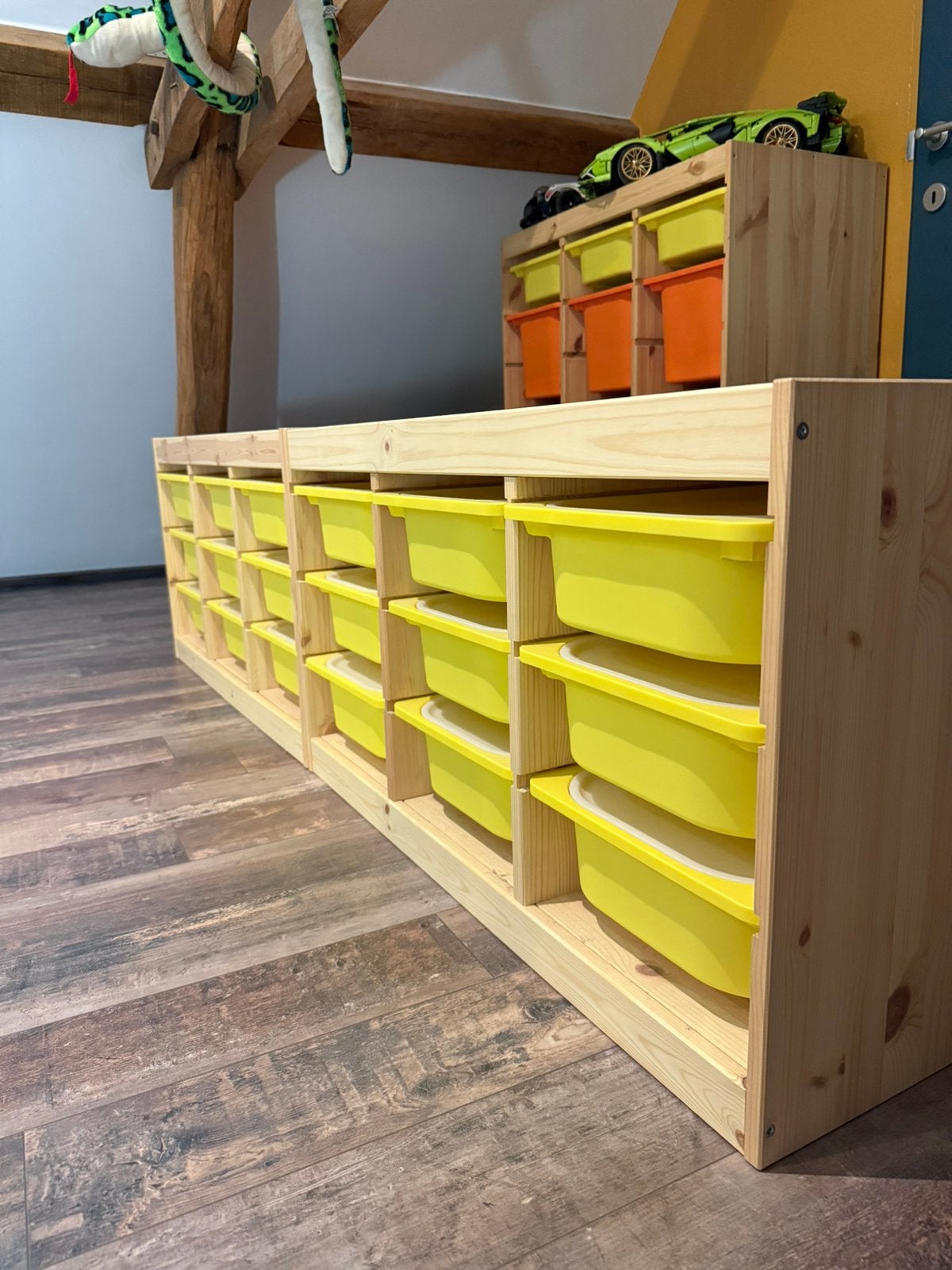 2 x Meuble de rangement Trofast avec 9 bacs jaunes, 25 à 50 cm, 5 tiroirs ou plus, Moins de 100 cm, Enlèvement