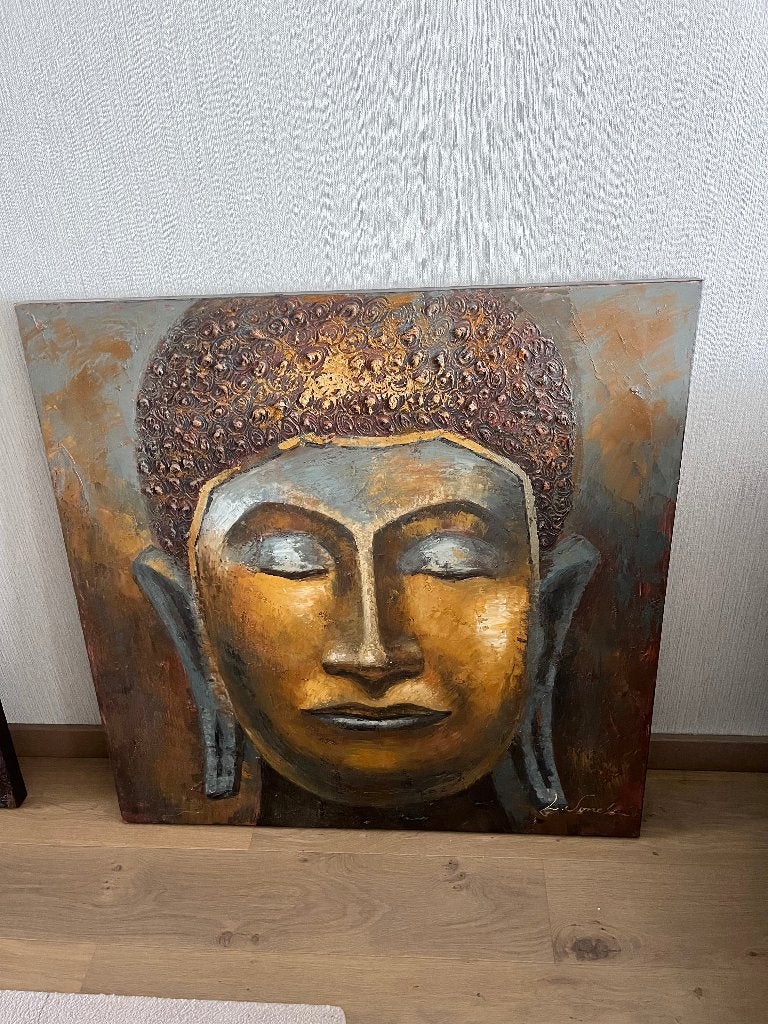 Origineel handgeschilderd schilderij op oliebasis, Antiek en Kunst, Ophalen, Doek, Portret of Personen, Olieverf