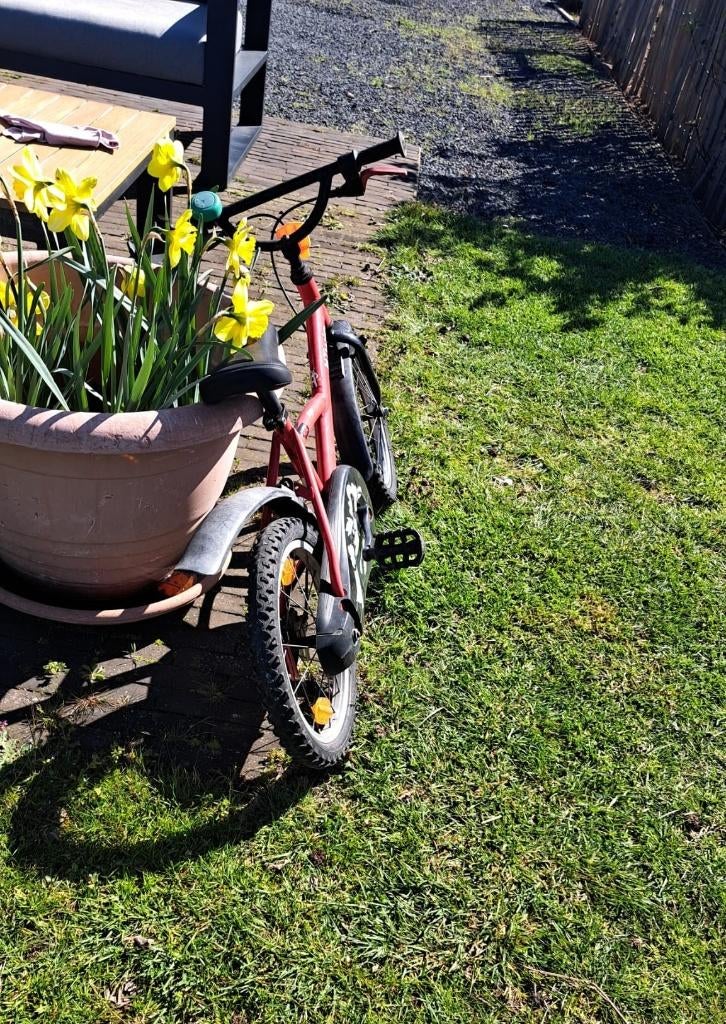 Btwin kinderfiets 16" – rood, Enlèvement, Utilisé, 16 à 20 pouces, Betwin