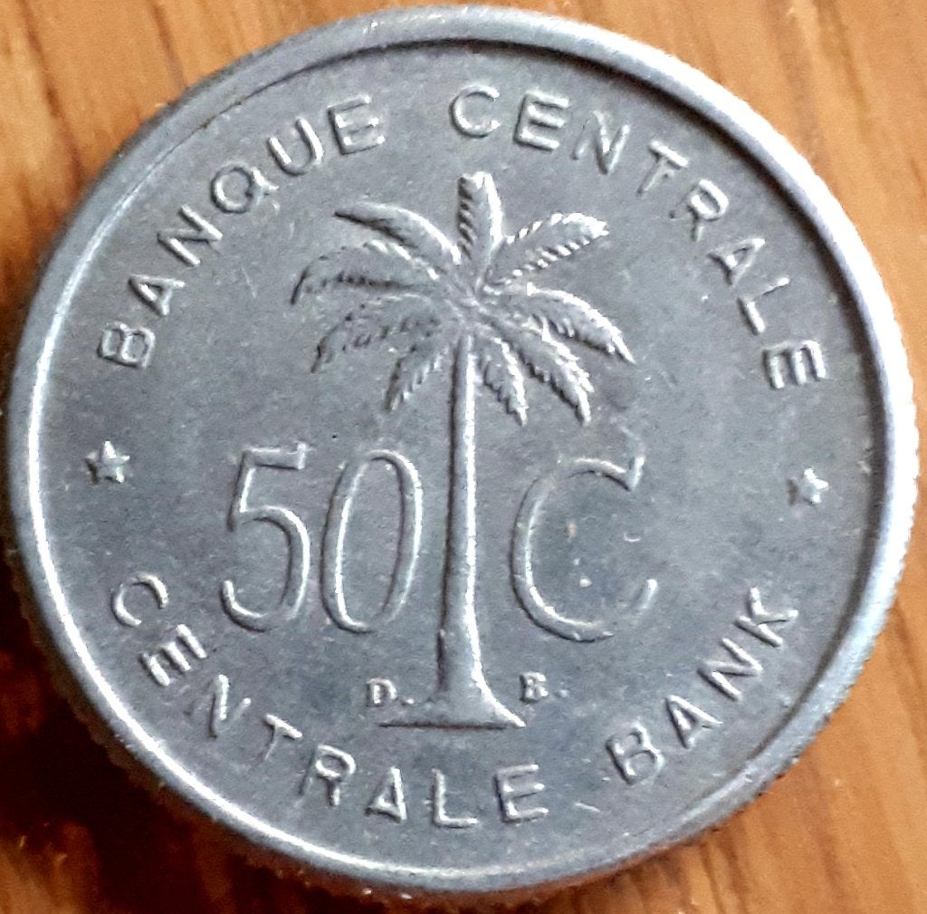 Belgisch CONGO /RUANDA URUNDI : 50 CENTIMES 1954 UNC !, Ophalen of Verzenden, Overige landen, Losse munt