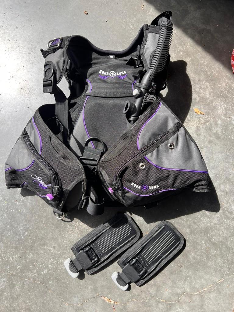 Aqualung Soul trimvest maat ML + loodpockets - nieuwstaat, Ophalen, Zo goed als nieuw, Trimvest of Wing