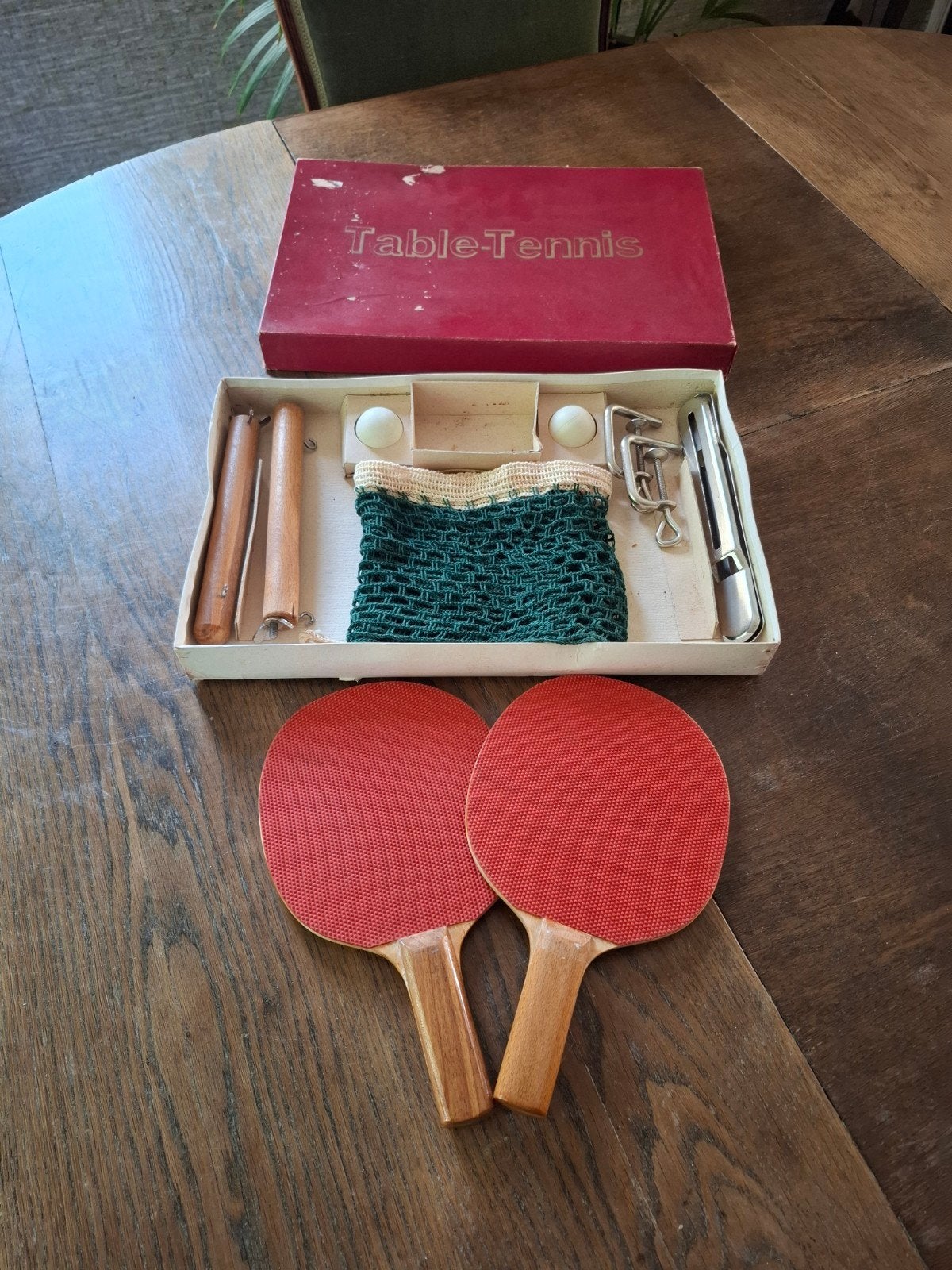 Vintage tafeltennis set - compleet in doos, Sport en Fitness, Tafeltennis, Ophalen of Verzenden