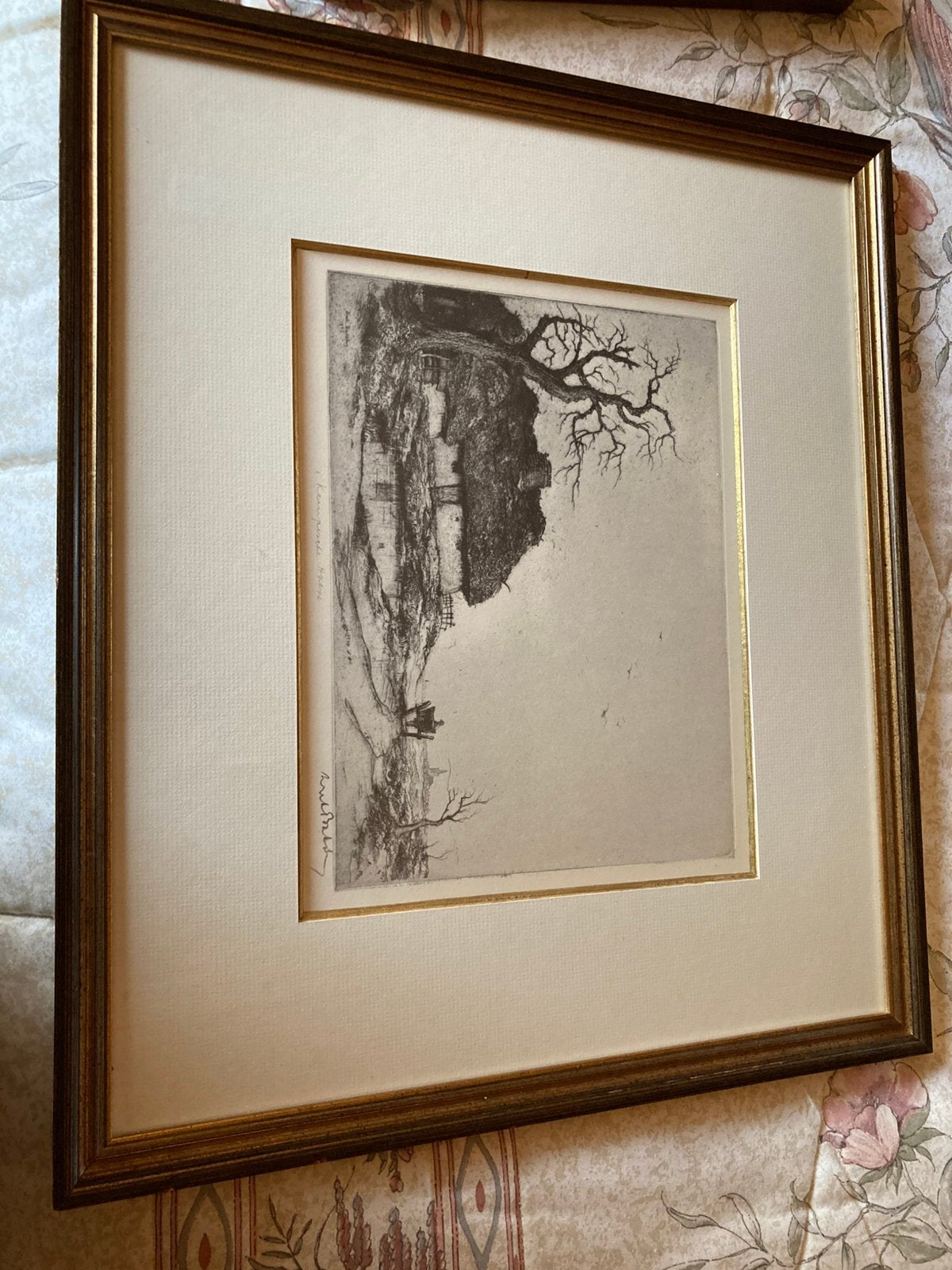 Pentekening Dirk Baksteen, ingekaderd, Antiek en Kunst, Kunst | Tekeningen en Fotografie, Ophalen