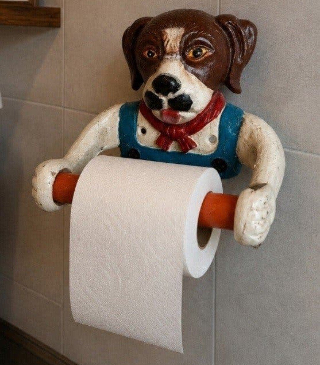 Vintage toiletpapier houder in gietijzer. Nooit gebruikt, Ophalen of Verzenden