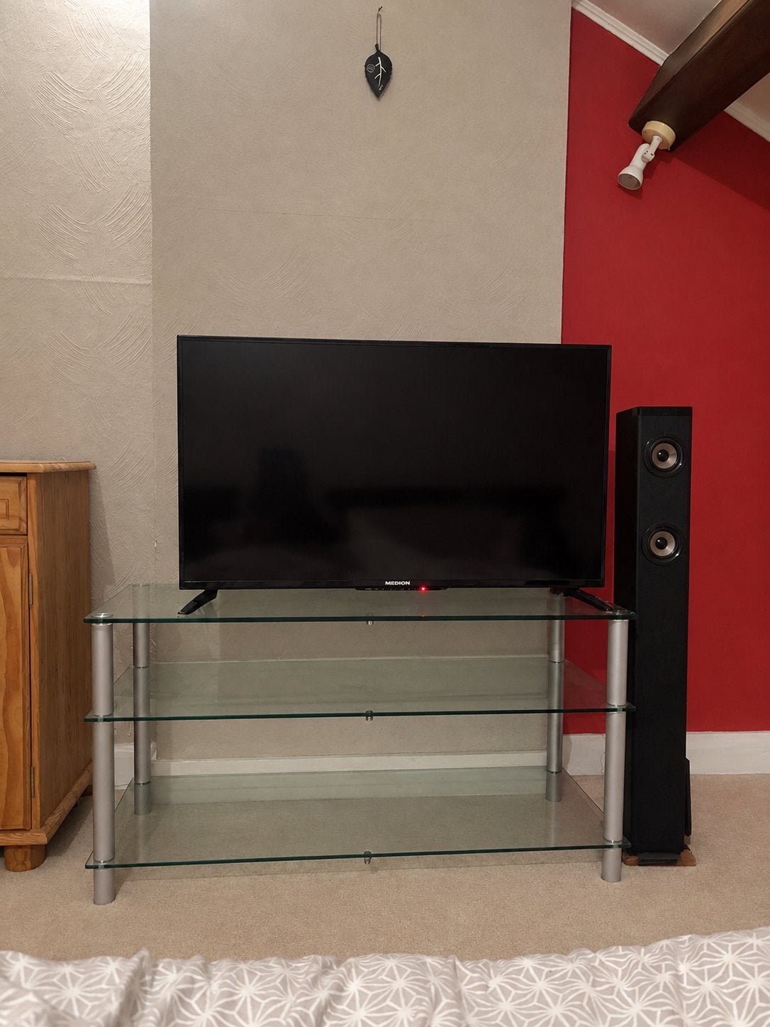 meuble télé en verre, Enlèvement ou Envoi, Comme neuf, Verre