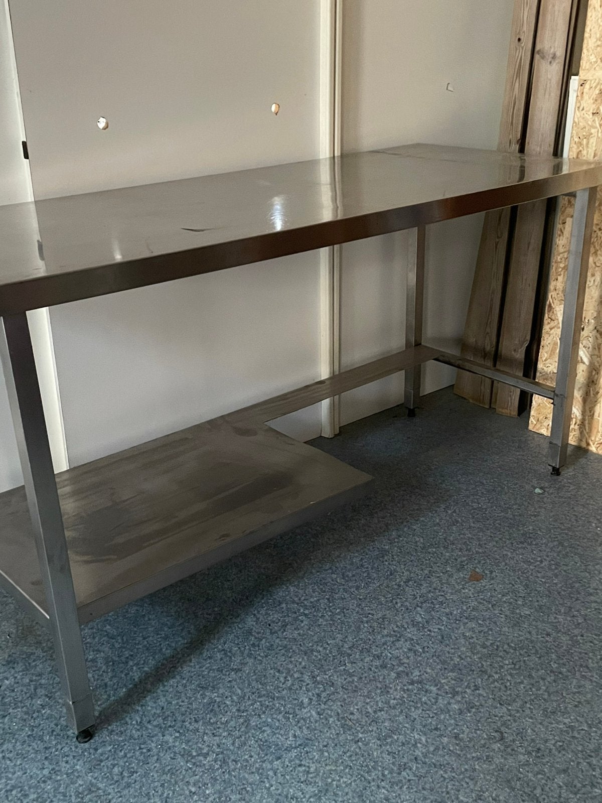 Inox tafel stevig met verwarmkast, Ophalen, Gebruikt, Inox Meubilair