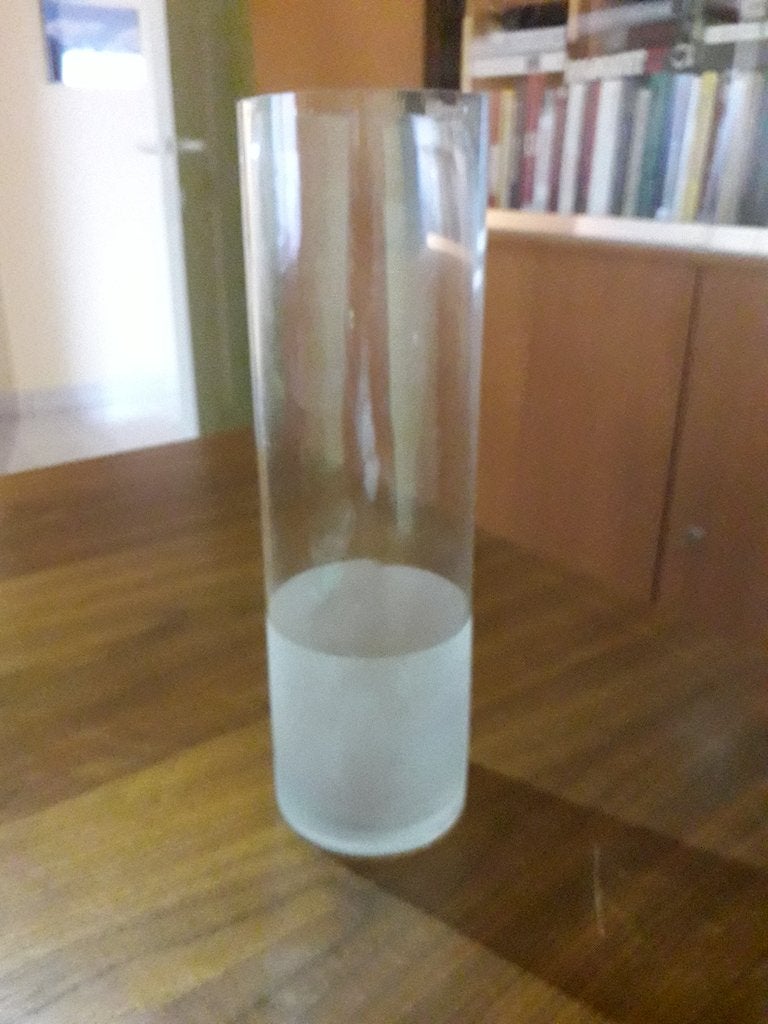 glazen vaas, Huis en Inrichting, Woonaccessoires | Vazen, Ophalen, Wit, 25 cm, Nieuw