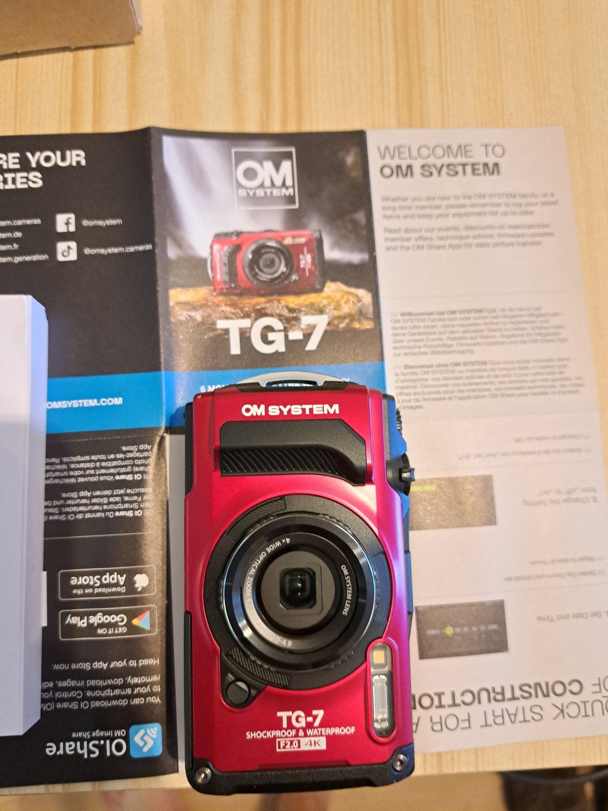 OM system Tough TG 7 rood, Audio, Tv en Foto, Fotocamera's Digitaal, Ophalen of Verzenden, Nieuw
