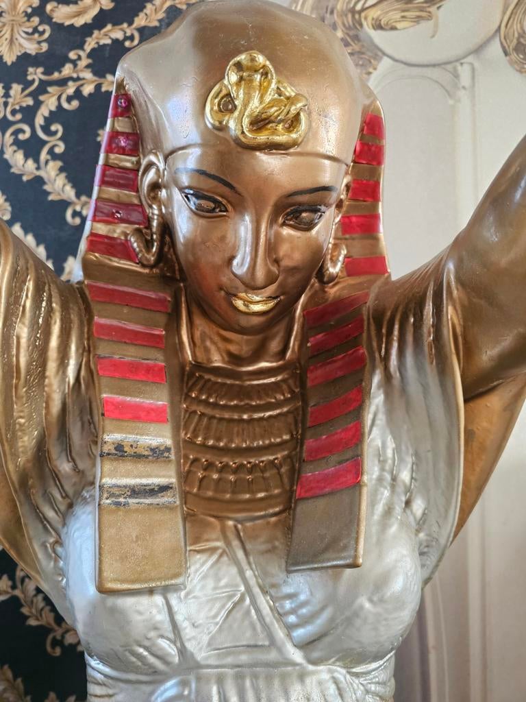 Cleopatra Beeld Huis Decoratie met Licht2 stuuk Hoogte 165cm, Ophalen