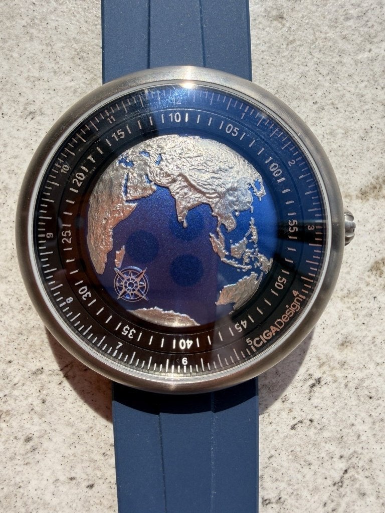CIGA Design Blue Planet U-serie (winnaar GPHG 2021), Handtassen en Accessoires, Horloges | Heren, Zo goed als nieuw, Ophalen of Verzenden
