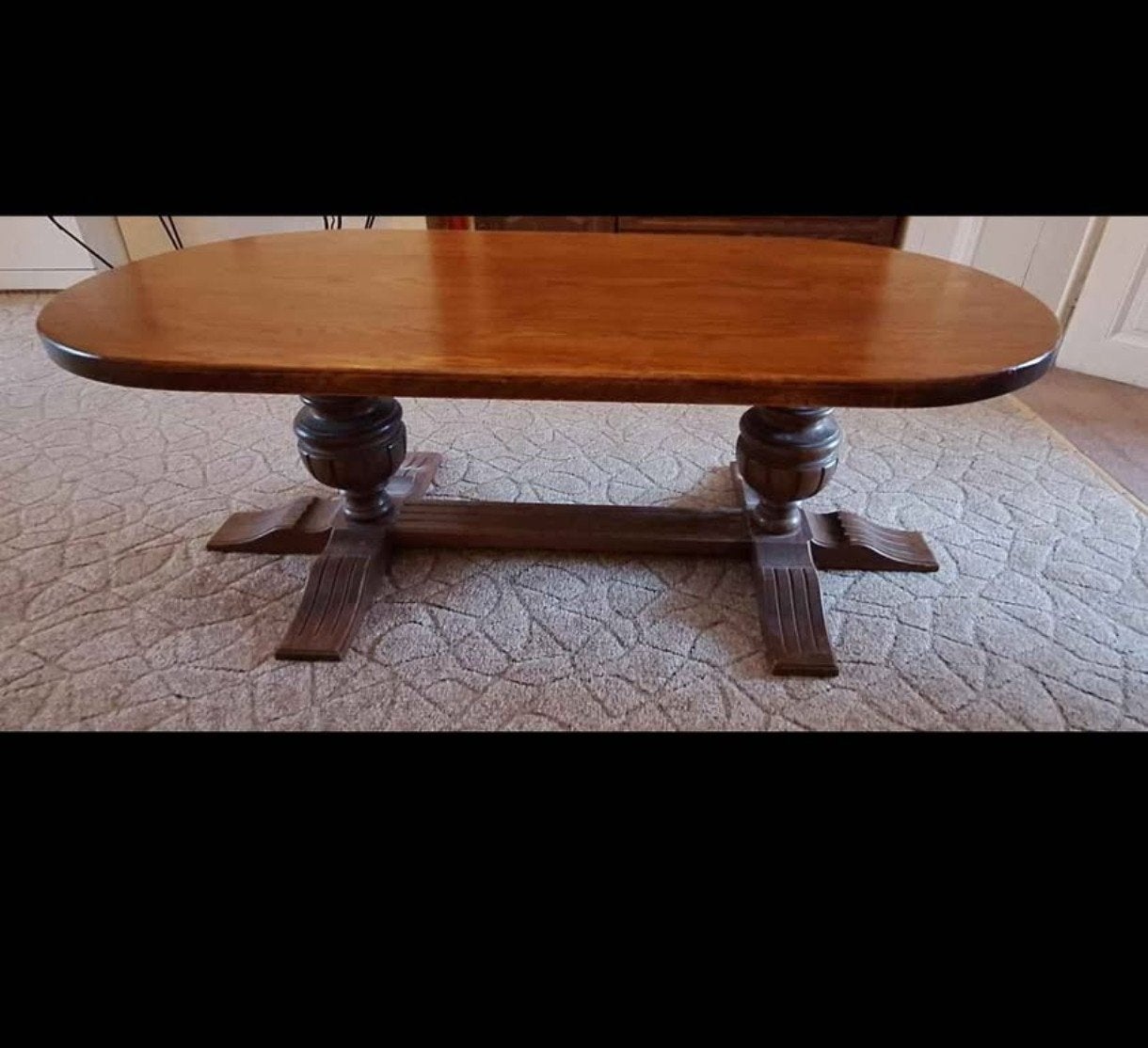 Table basse en bois massif très bon etat 140cm, Enlèvement