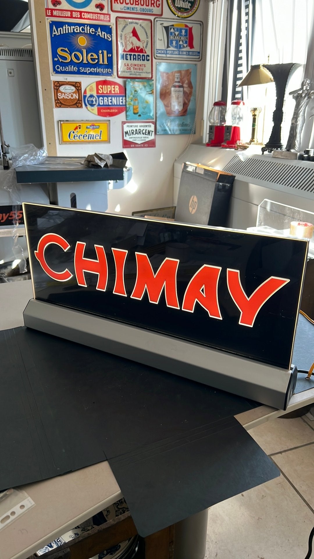 Ancienne enseigne lumineuse trappiste de Chimay, Collections, Enlèvement ou Envoi, Comme neuf