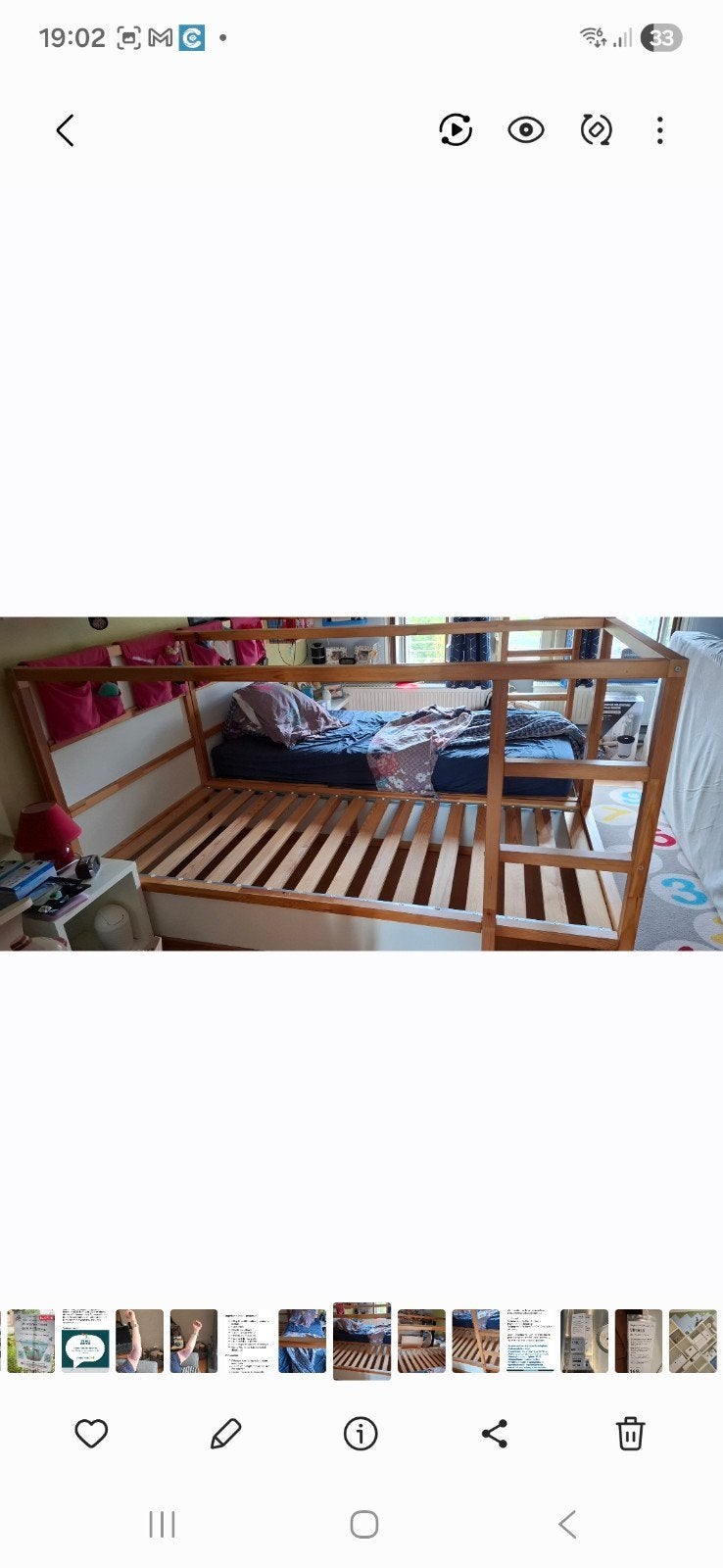 Lit kura Ikea (2 lits à vendre) 90x200cm. 60€par lit, Enfants & Bébés, Enlèvement, Utilisé, Lit mi-hauteur mezzanine