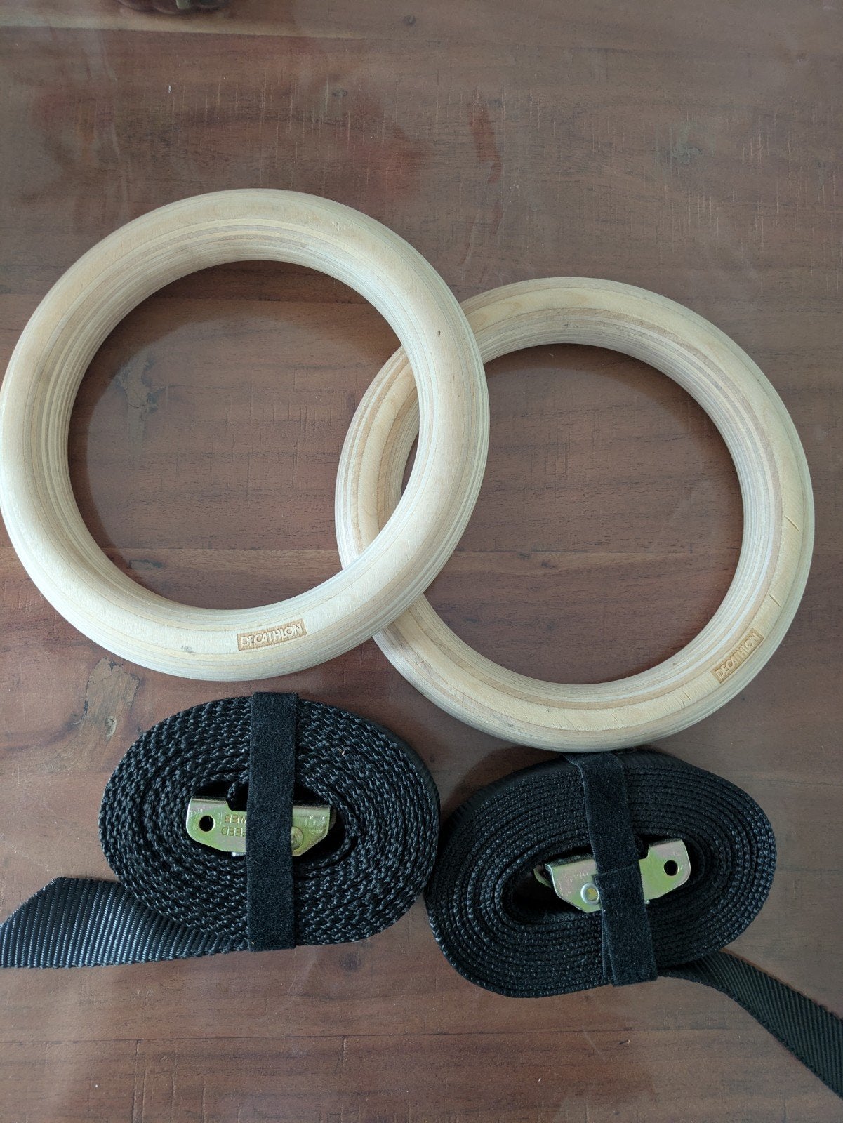 fitness gym houten ringen decathlon, Sport en Fitness, Ophalen, Zo goed als nieuw
