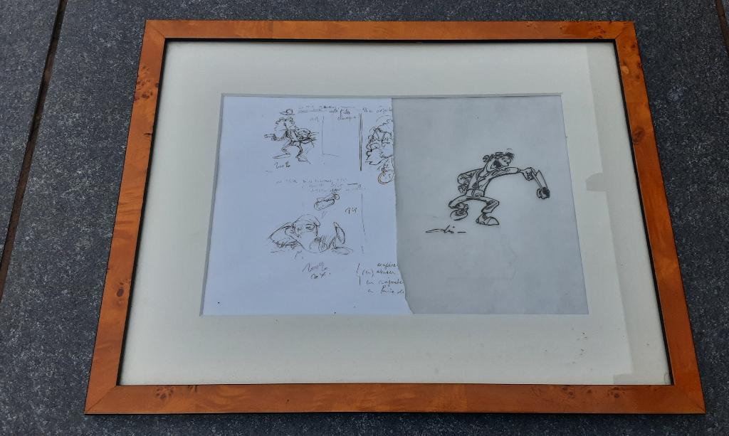 Garage Isidoor , originele tekening Isidoor en schetsen, Boeken, Eén stripboek, Ophalen of Verzenden, Zo goed als nieuw, Olin