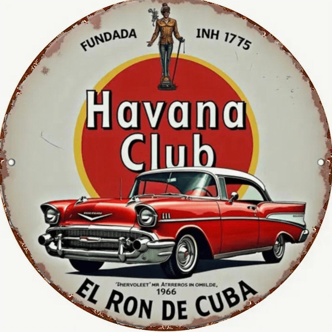 Metalen reclamebord Havana Club rum - retro vintage mancave, Ophalen of Verzenden, Nieuw, Reclamebord