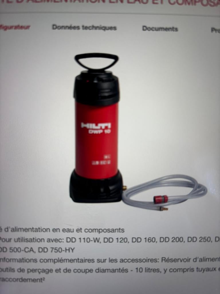 Réservoir carottage hilti, Bricolage & Construction, Enlèvement ou Envoi