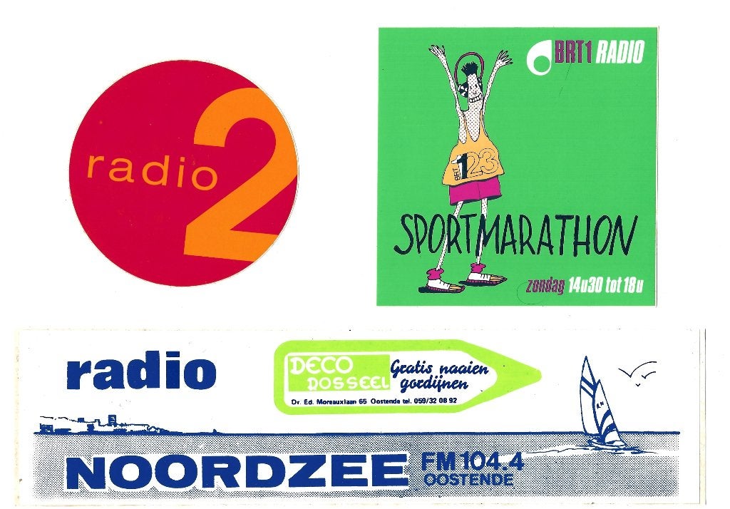 Oude/Vintage stickers/zelfklevers v. Openbare/Vrije Radio's., Verzamelen, Ophalen, Zo goed als nieuw, Overige typen