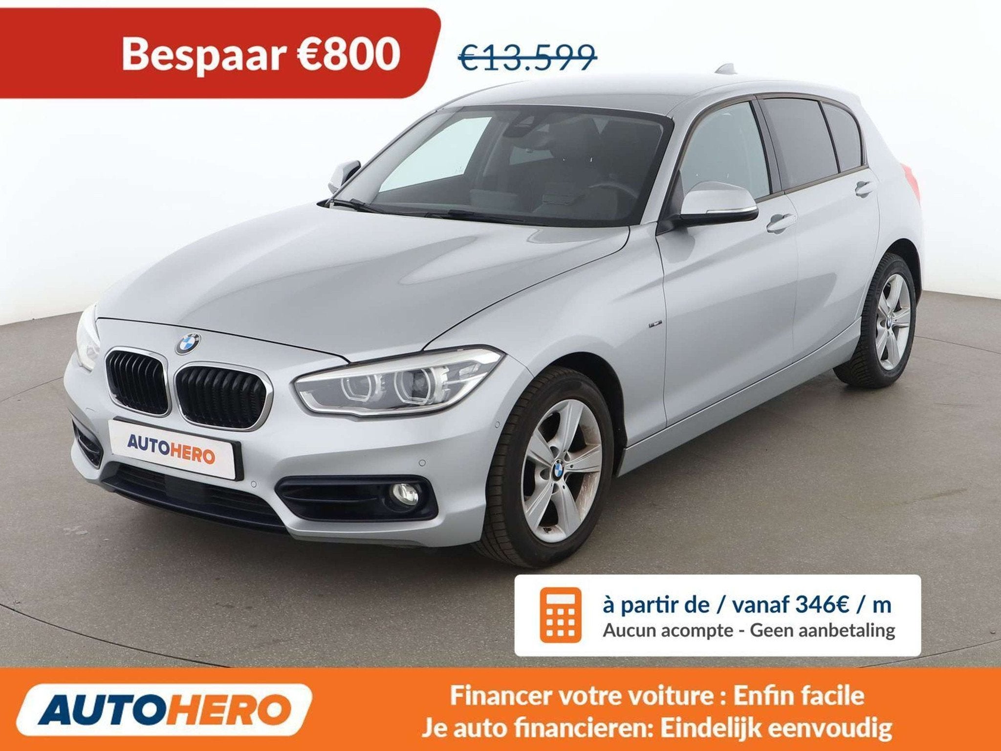 BMW 1 Serie 120 120i Sport Line (automatique), Autos, Argent ou Gris, Achat, Anti démarrage, 129 g/km