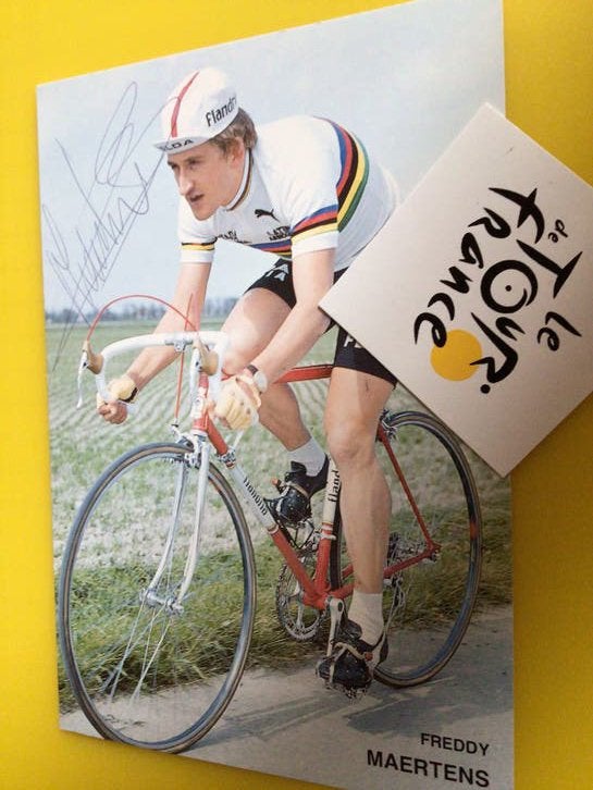 Wielerkaart wk team flandria freddy maertens signe, Sports & Fitness, Cyclisme, Envoi