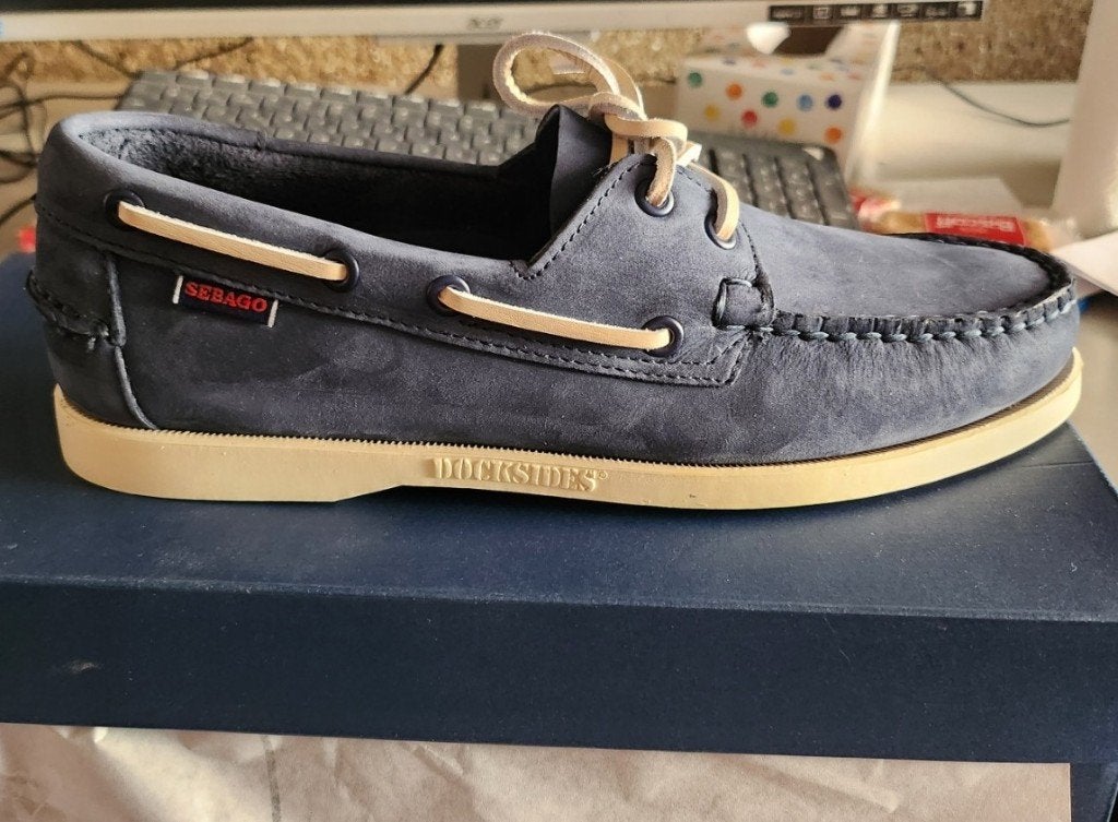 Sebago Docksides blauw nubuck (daim) - 40 man, Loafers, Sebago, Blauw, Nieuw