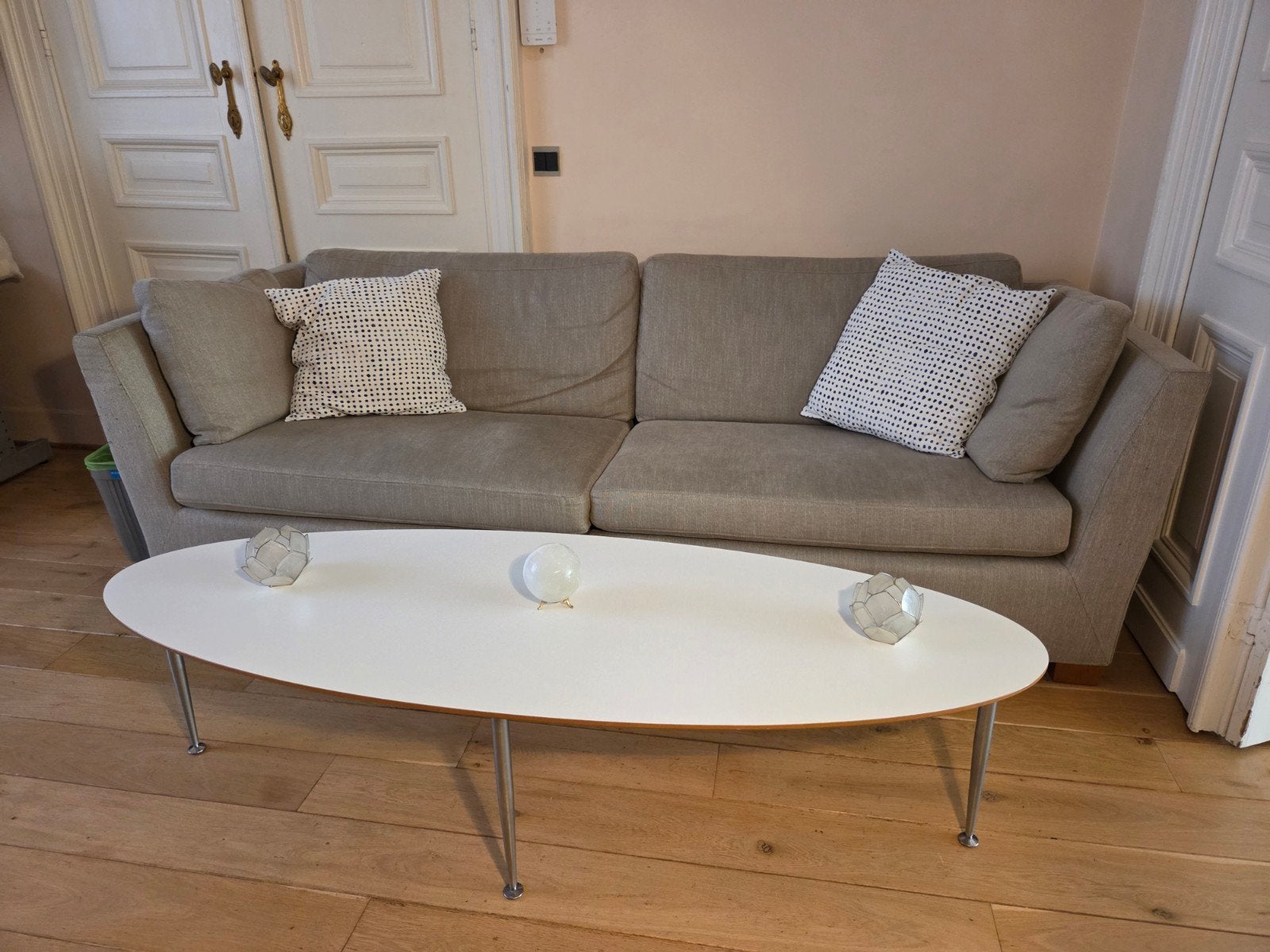 Table basse ovale 160 x 55 cm ( hauteur 40 cm), Ophalen, Zo goed als nieuw, Ovaal