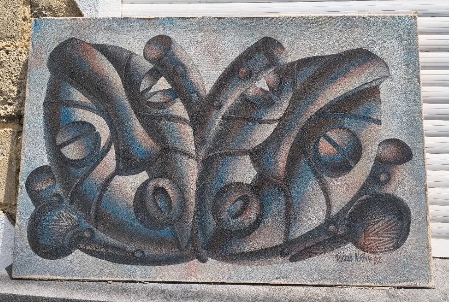 Huile sur toile signe tataa n shue, Enlèvement ou Envoi, Toile