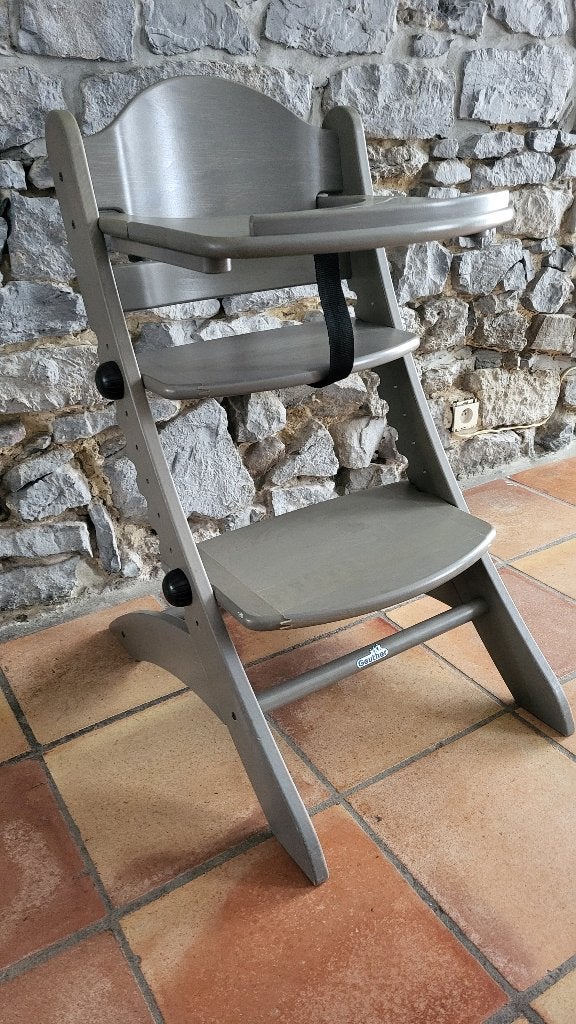 Chaise enfant évolutive ‘’Geuther’’ Swing 2355 (gris moyen), Enlèvement, Comme neuf, Chaise évolutive, Plateau amovible