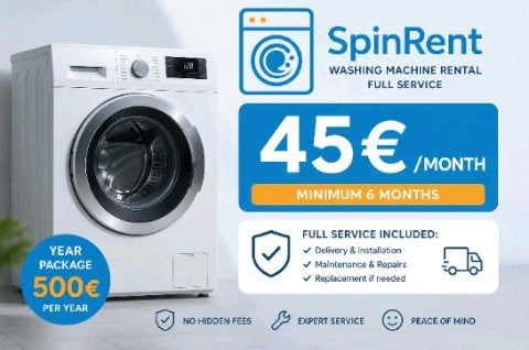 TE HUUR| washing machine - 45€ PM, Tickets en Kaartjes, Kortingen en Cadeaubonnen