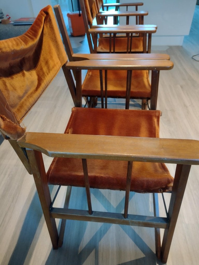 Quatre chaises "de régisseur", Maison & Meubles, Enlèvement, Utilisé, Bois, Quatre