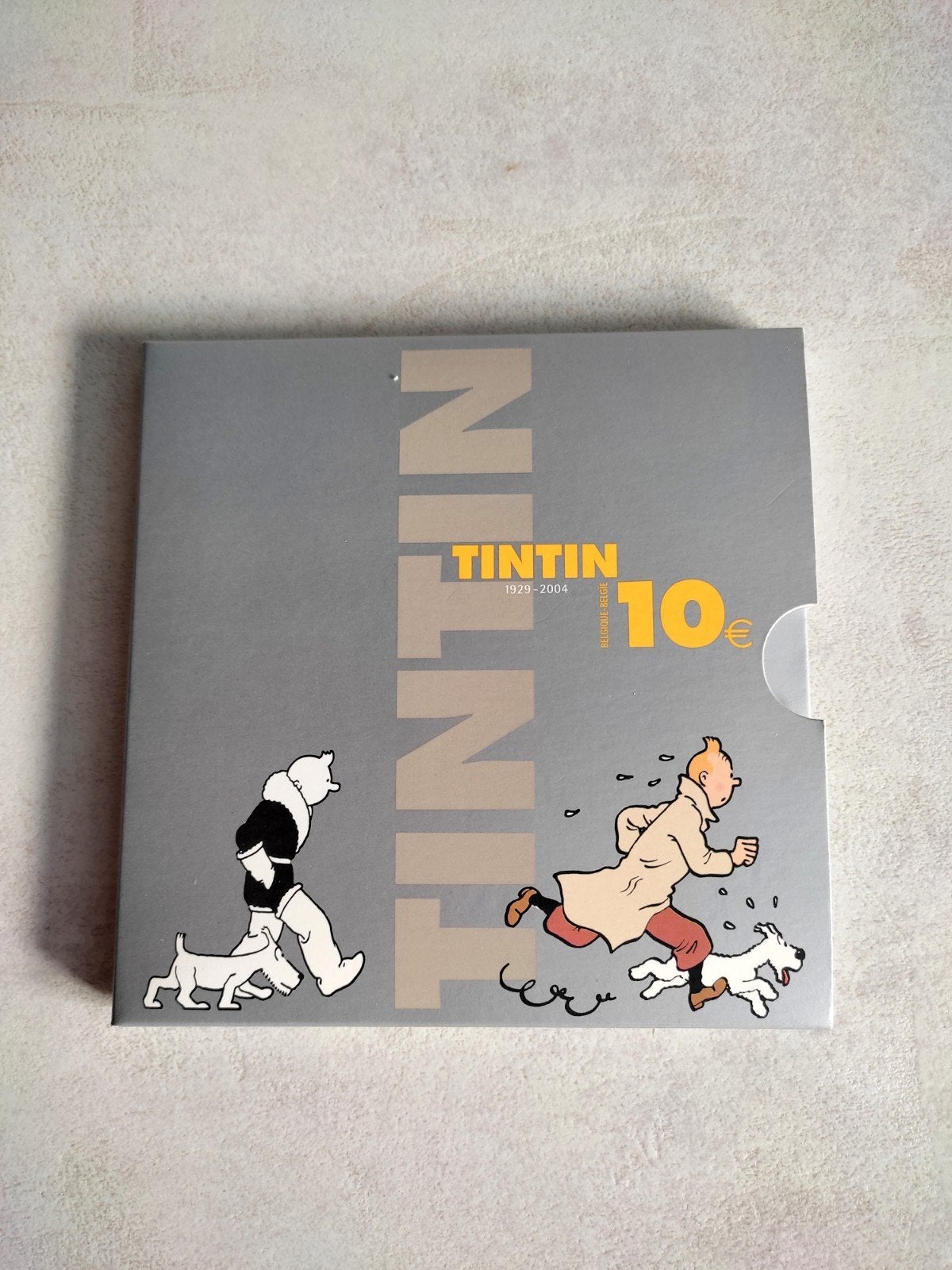 pièce commémorative 75 ème anniversaire Tintin,10 euros,2004, Timbres & Monnaies, Enlèvement ou Envoi, Argent, Belgique, 10 euros