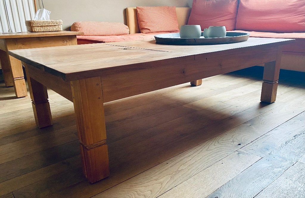 salontafel in teak, Maison & Meubles, Tables | Tables de salon, Teck, 100 à 150 cm, Landelijk, Enlèvement