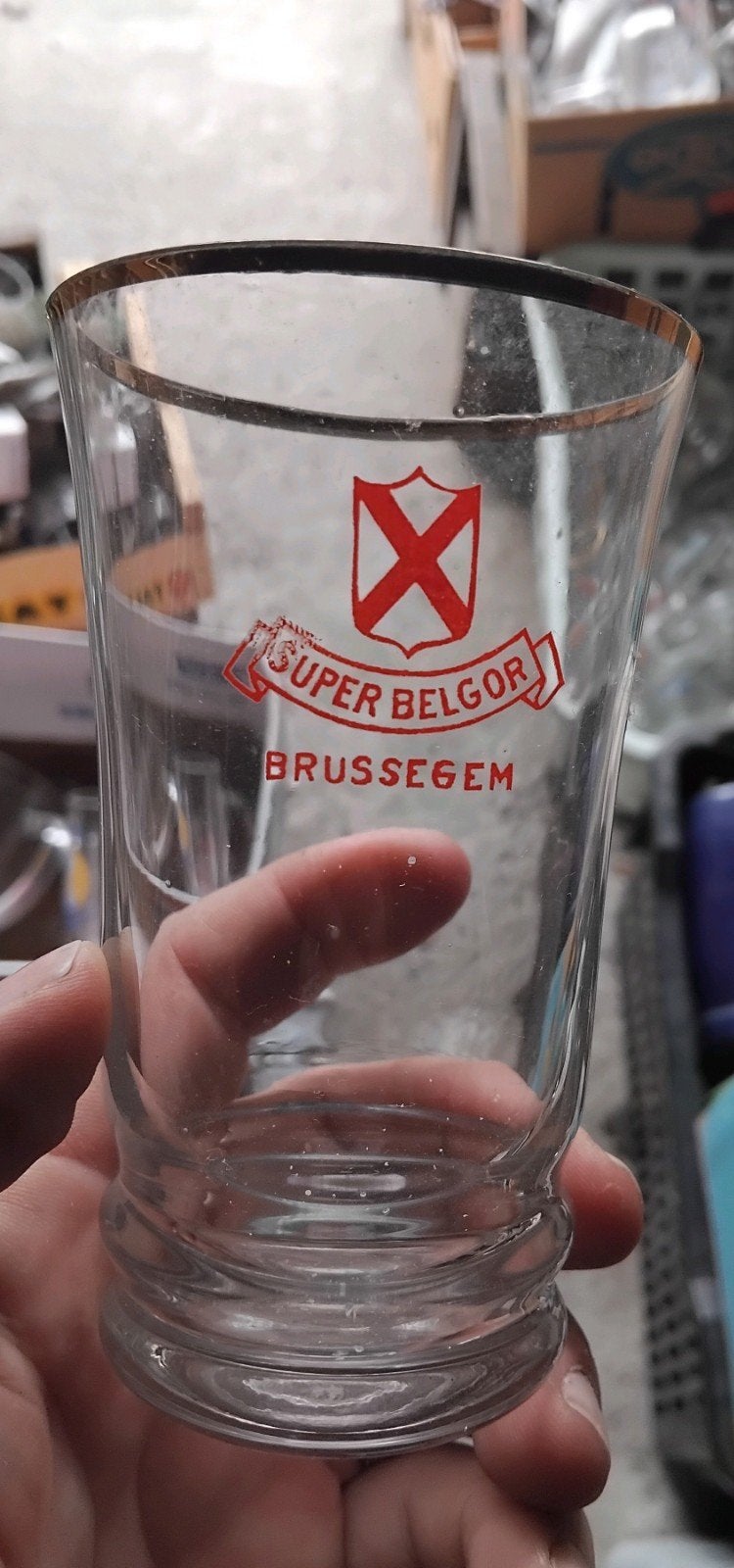 super belgor brussegem bierglas, Verzamelen, Ophalen of Verzenden