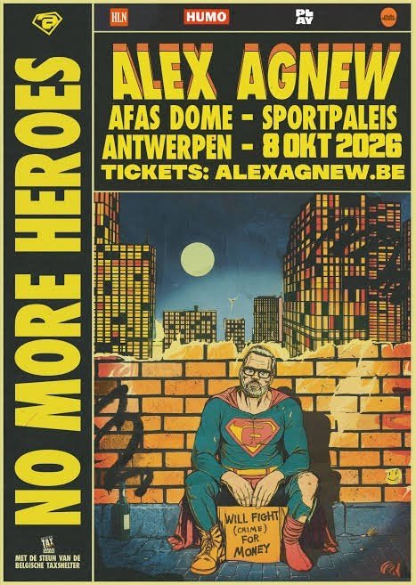 2 tickets show Alex Agnew - vrijdag 9 oktober - Afas Dome, Twee personen